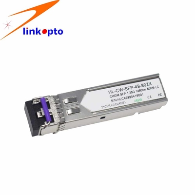 1.25G CWDM 1270 - 1610nm Ethernet SFP Module SFP Optical Transceiver 80km Duplex LC For Cisco