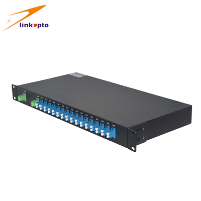 1RU Rackmount 24 Channel DWDM Mux Demux Low Insertion Loss With LC / UPC Connectors