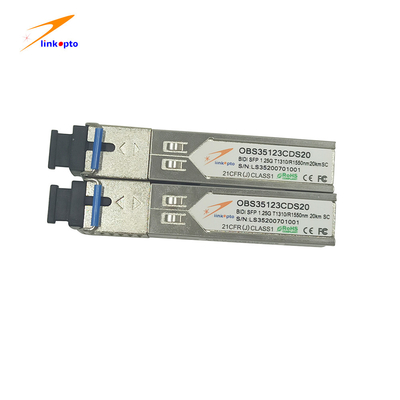 20km SC 1.25G T1310R 1550nm BIDI SFP Modules For 5G