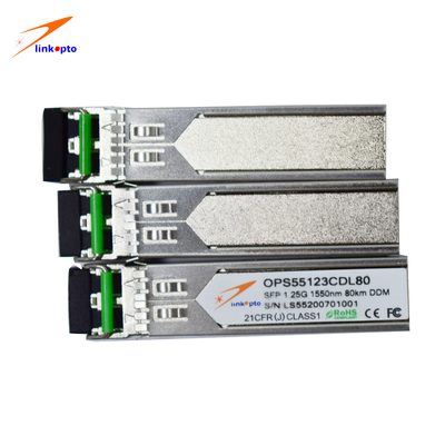 Optical Transceiver 1.25G 1550nm 80KM SC DDM  Ethernet SFP Module