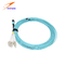 Aqua Round Bundle MPO LC 12 Core Fiber Optic Patch Cord