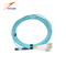 Aqua Round Bundle MPO LC 12 Core Fiber Optic Patch Cord